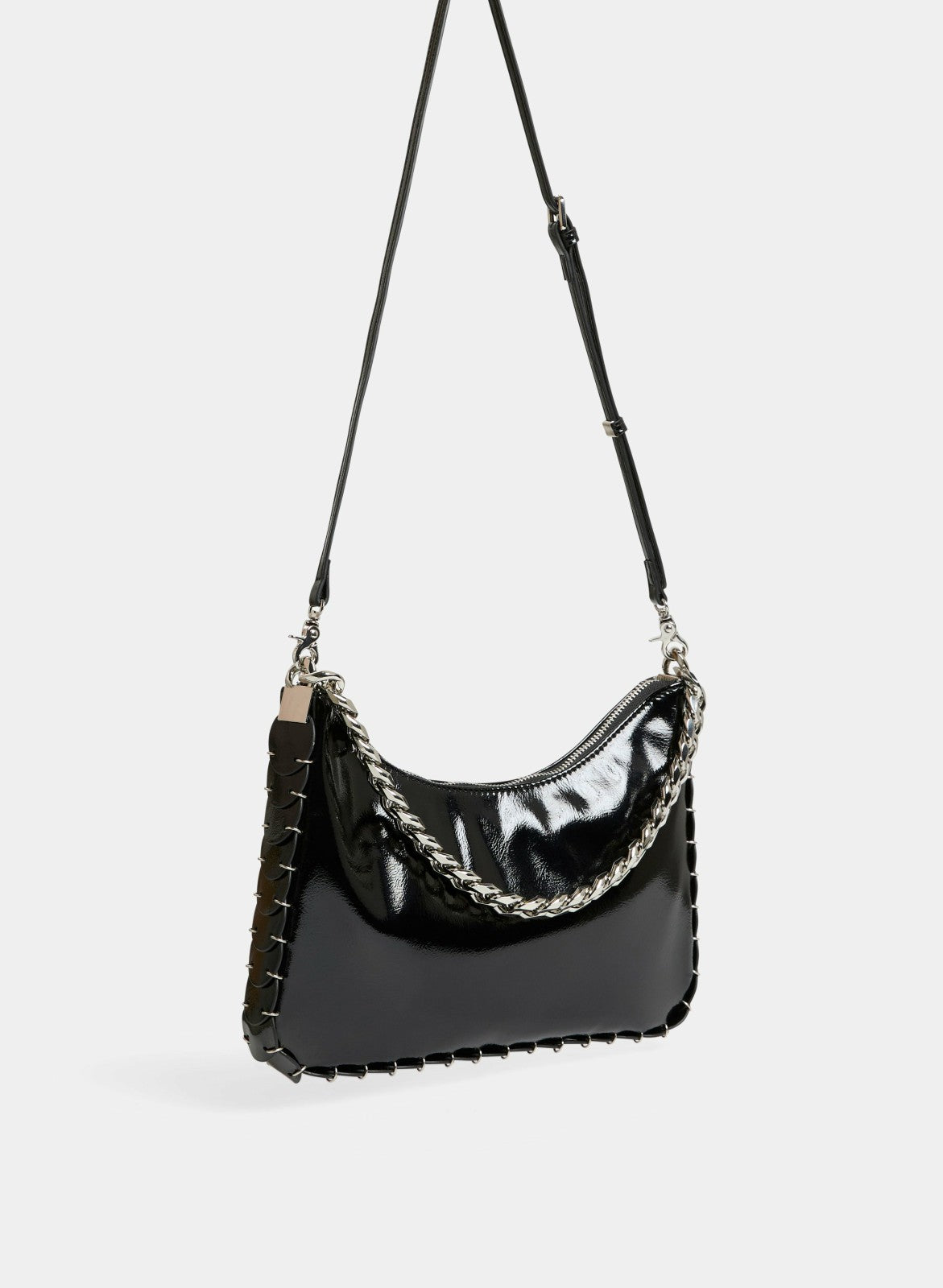 Women Patent Vegan Leather Handbag Black | Melanie Lyne