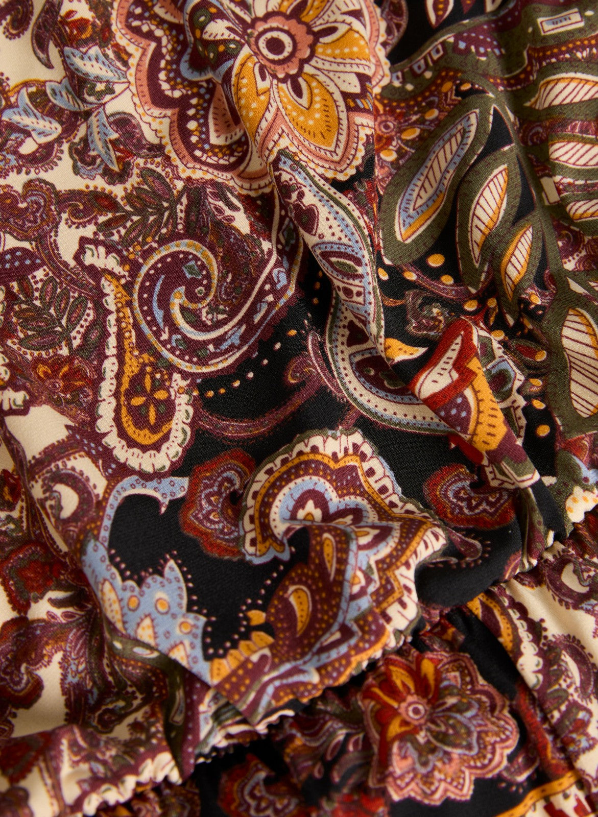 Women Strapless Paisley Print Jumpsuit Brown Pattern | Melanie Lyne