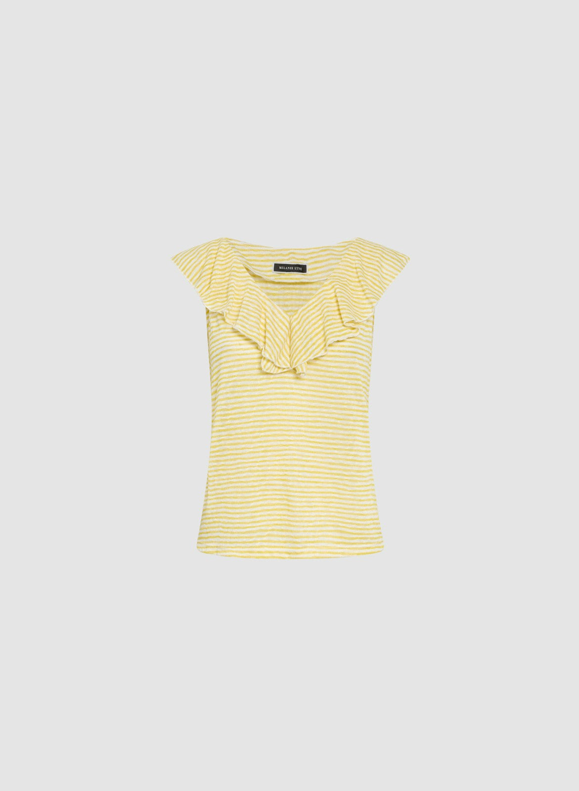 Women Sleeveless Striped Top Yellow Pattern | Melanie Lyne
