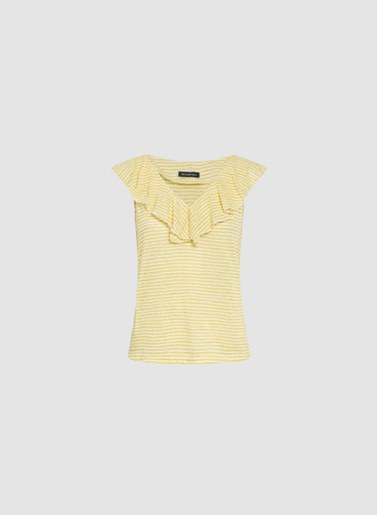 Women Sleeveless Striped Top Yellow Pattern | Melanie Lyne