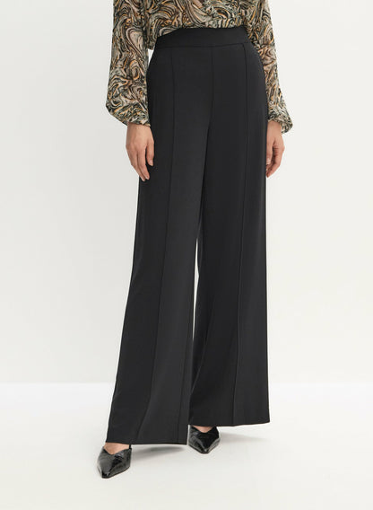Women Wide Leg Pintuck Pants Black | Melanie Lyne