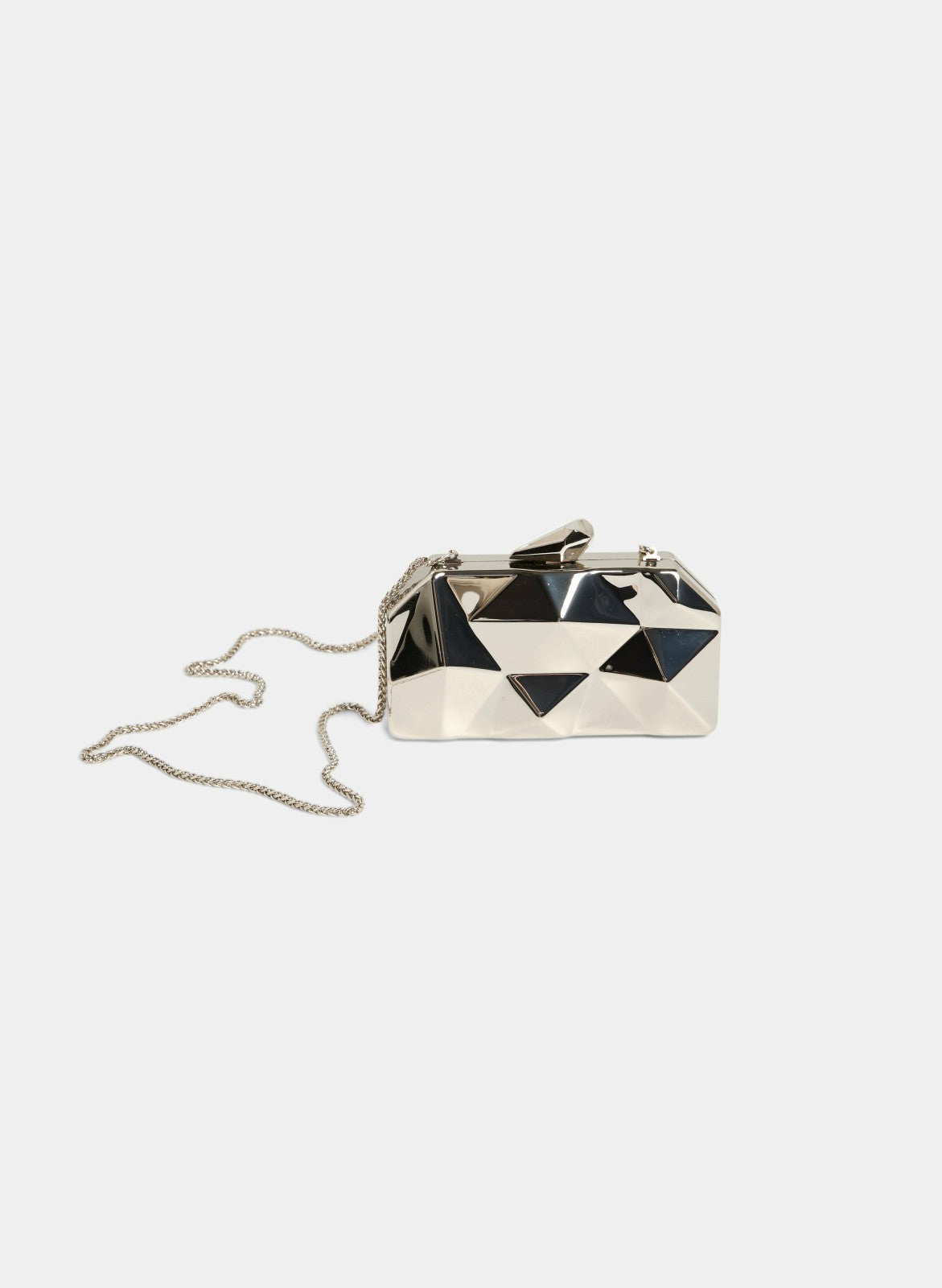 Women Embossed Metal Handbag Silver | Melanie Lyne