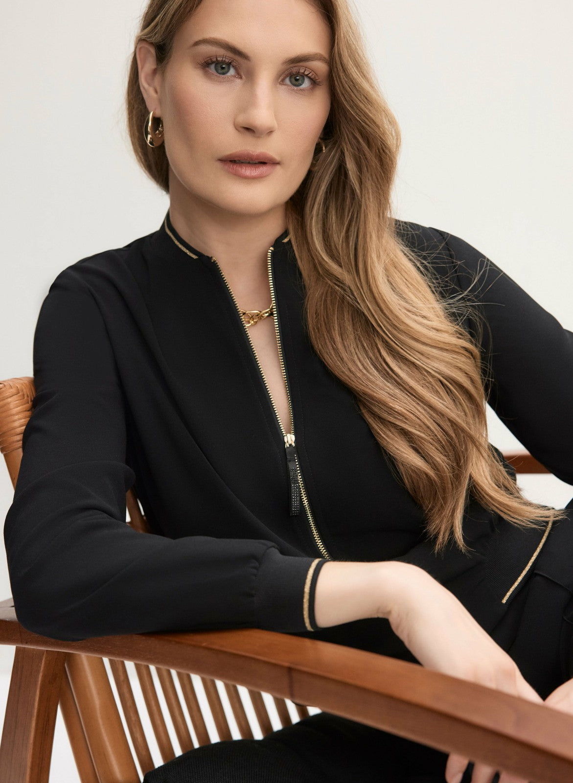 Women Contrast Trim Bomber Jacket Black | Melanie Lyne