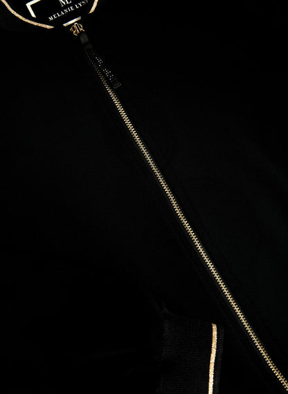 Women Contrast Trim Bomber Jacket Black | Melanie Lyne