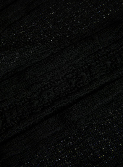 Women Ruffle Knit Pullover Black | Melanie Lyne