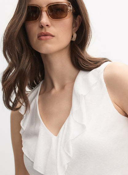 Women Ruffle Detail Top Porcelain | Melanie Lyne