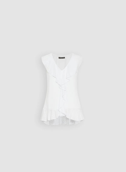 Women Ruffle Detail Top Porcelain | Melanie Lyne