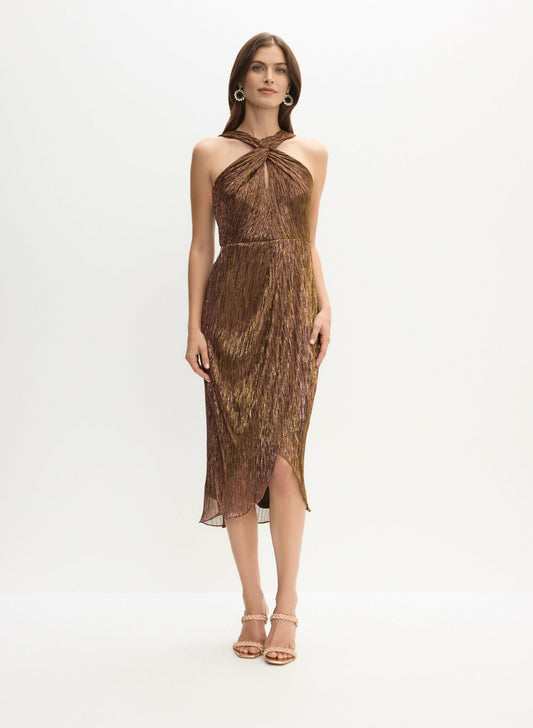 Women Adrianna Papell - Halter Neck Evening Dress Medallion | Melanie Lyne