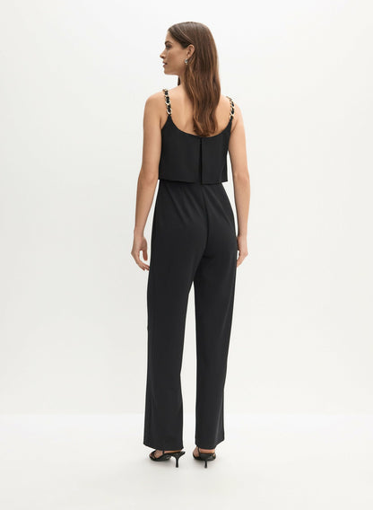 Women Adrianna Papell - Chain Strap Jumpsuit Black | Melanie Lyne