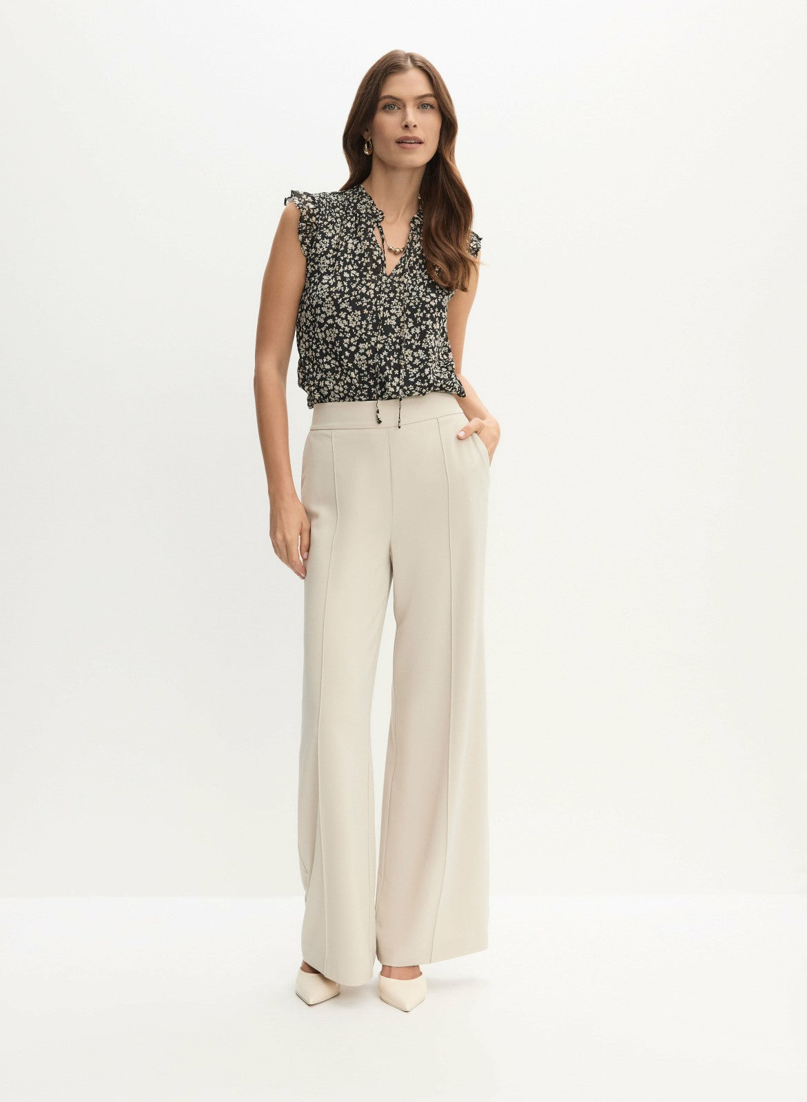 Women Floral Print Chiffon Blouse Black Pattern | Melanie Lyne