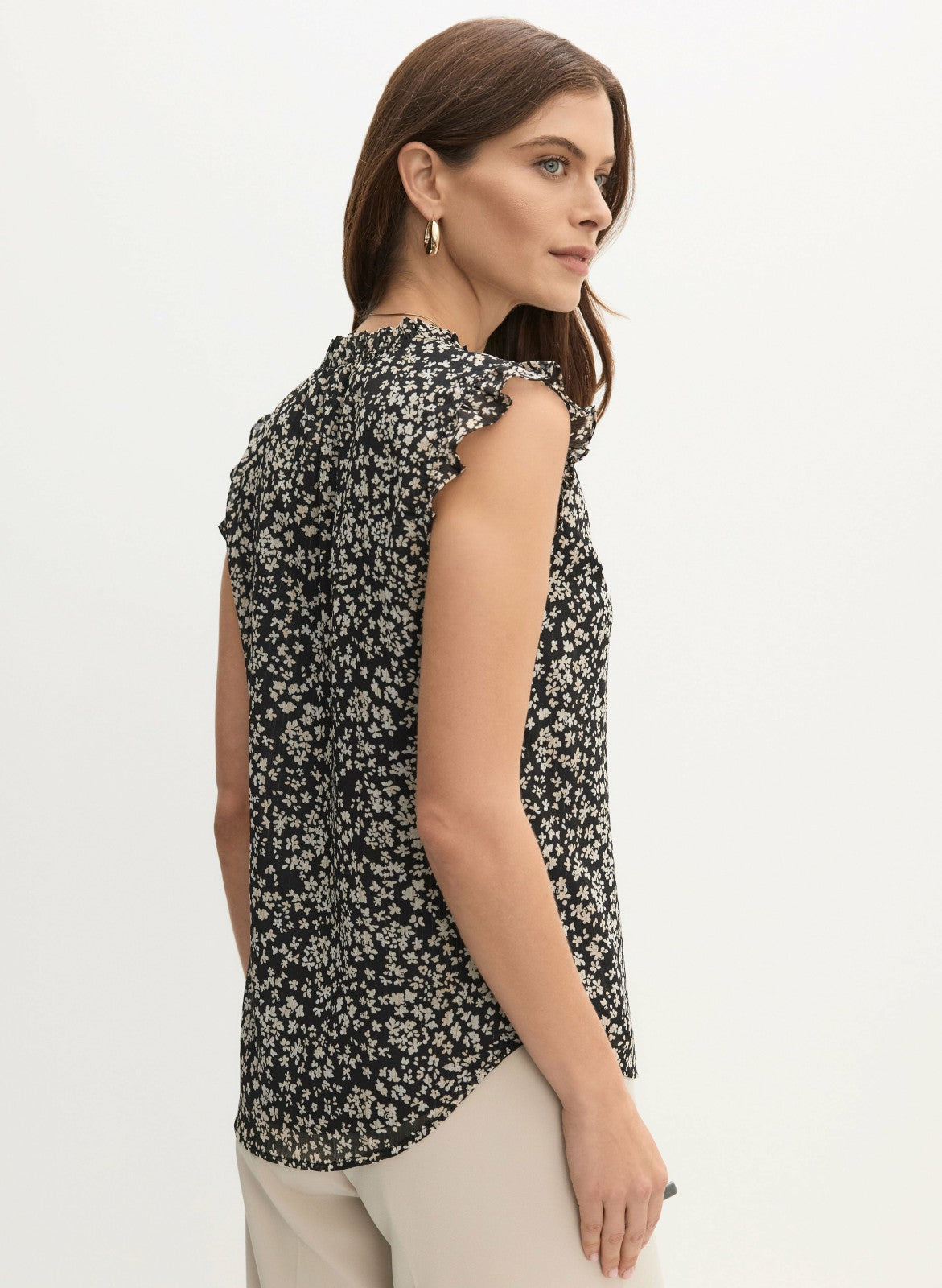 Women Floral Print Chiffon Blouse Black Pattern | Melanie Lyne
