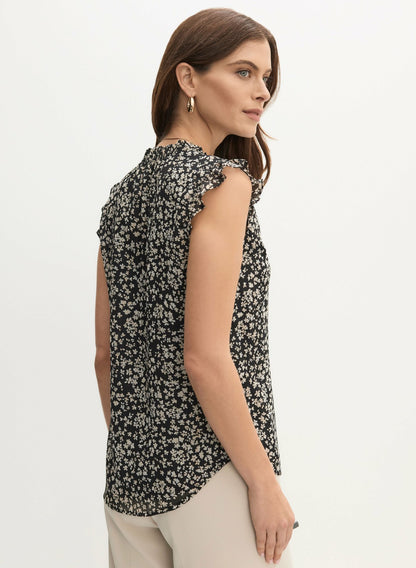 Women Floral Print Chiffon Blouse Black Pattern | Melanie Lyne