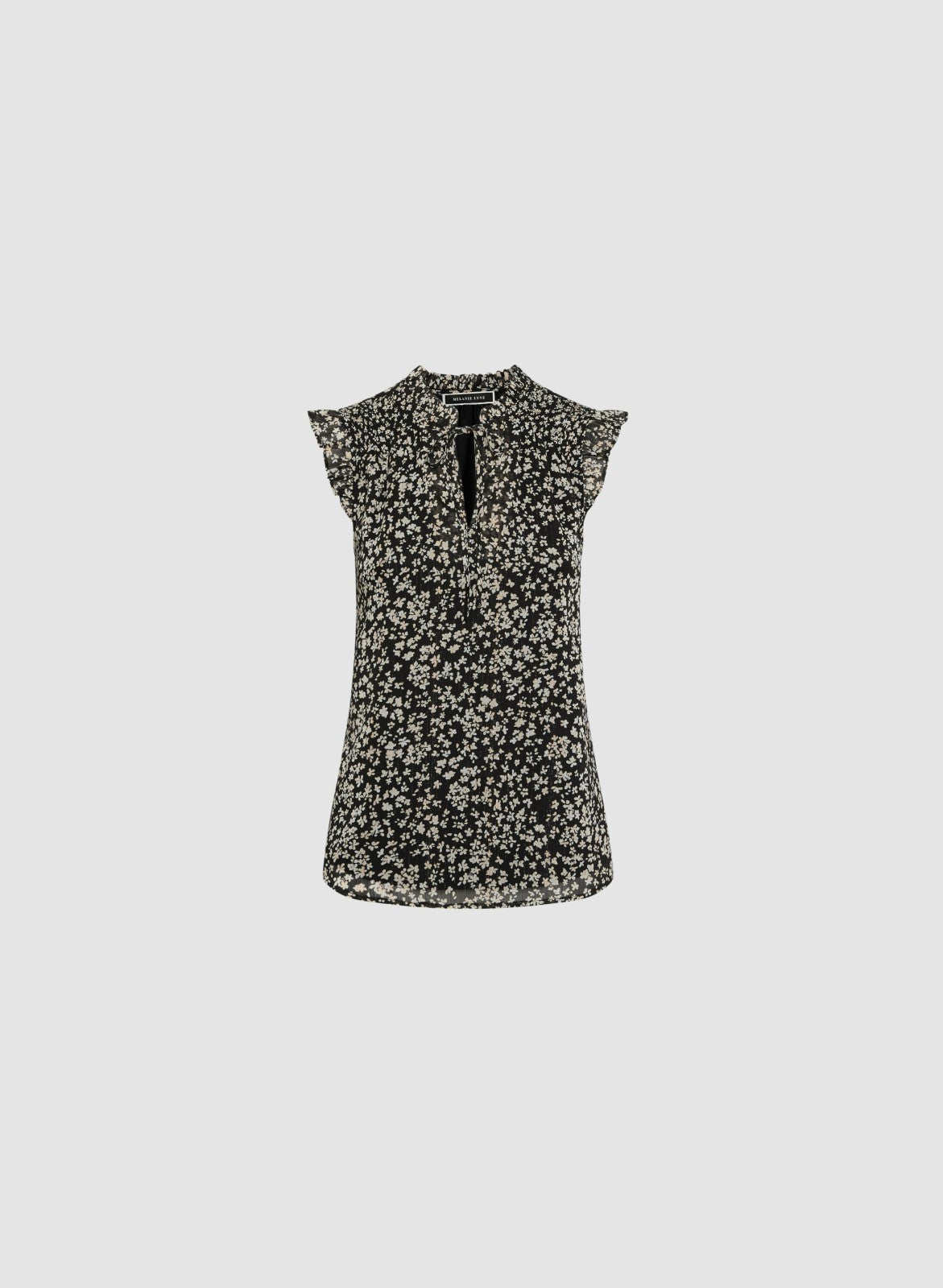 Women Floral Print Chiffon Blouse Black Pattern | Melanie Lyne