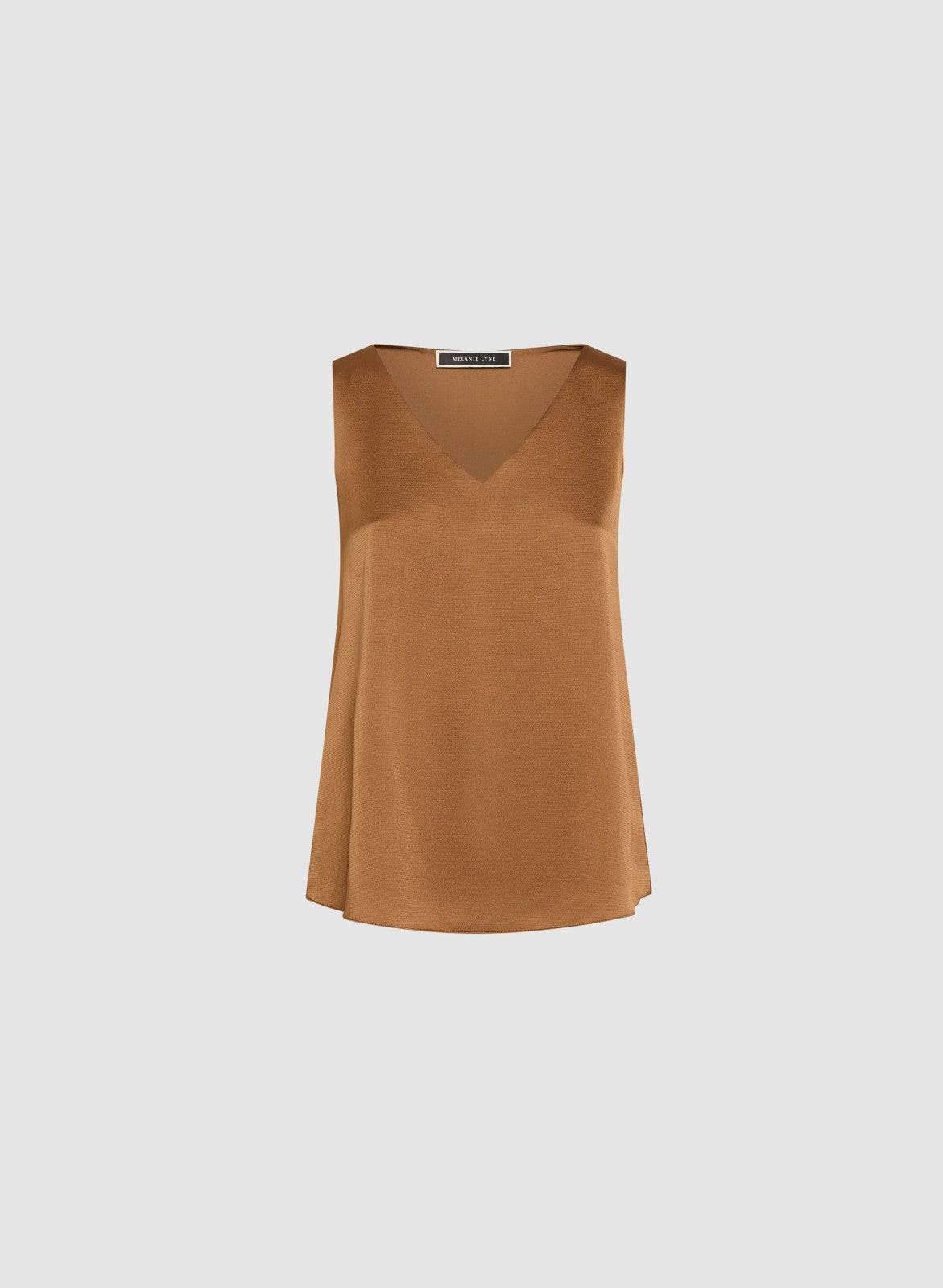 Women Essential V-Neck Satin Tank Top Brandy | Melanie Lyne