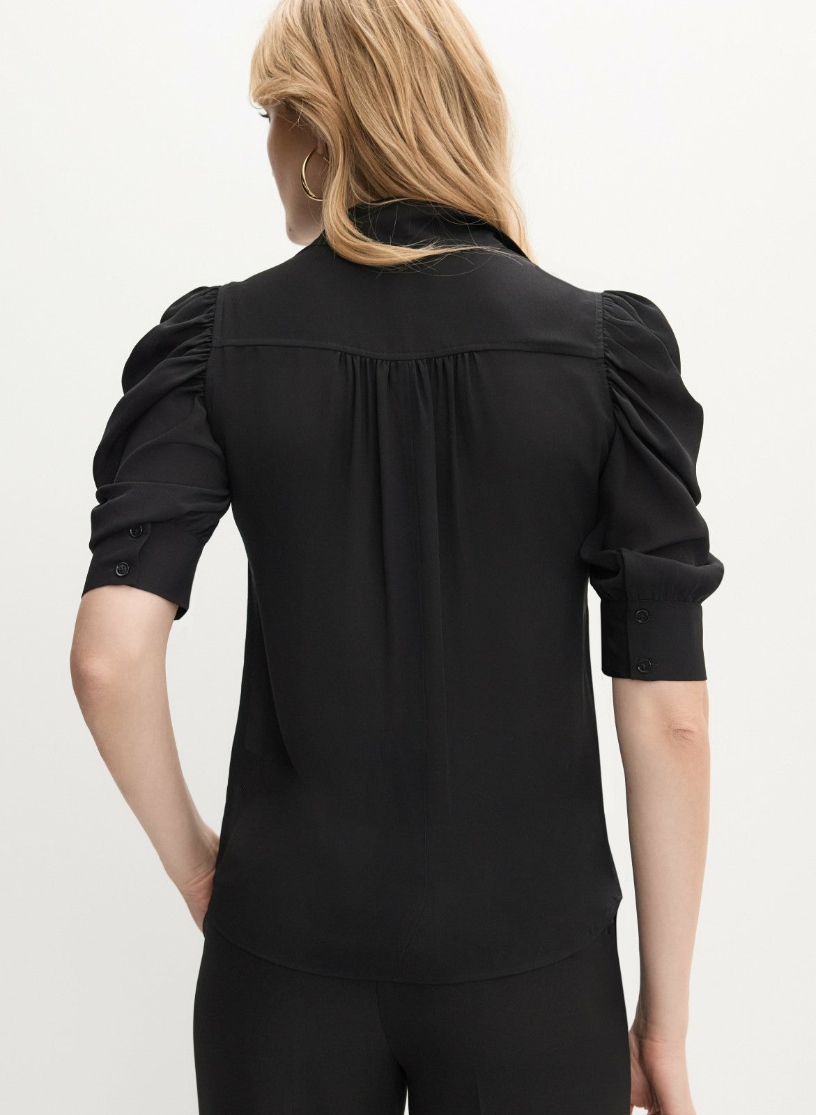 Women Stand Collar Blouse Black | Melanie Lyne