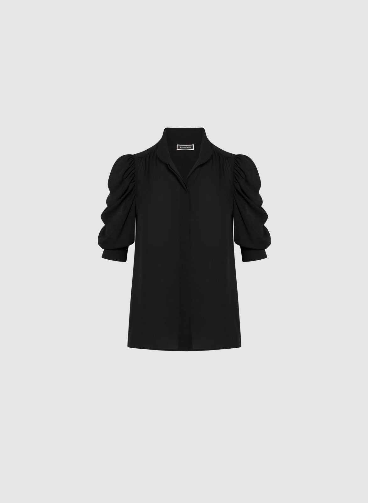 Women Stand Collar Blouse Black | Melanie Lyne