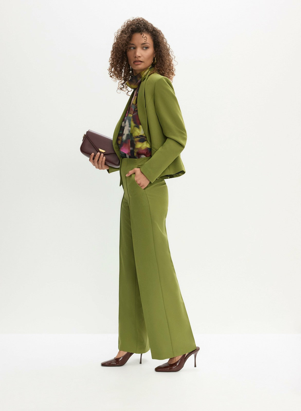 Women Soho Wide Leg Pants Avocado | Melanie Lyne