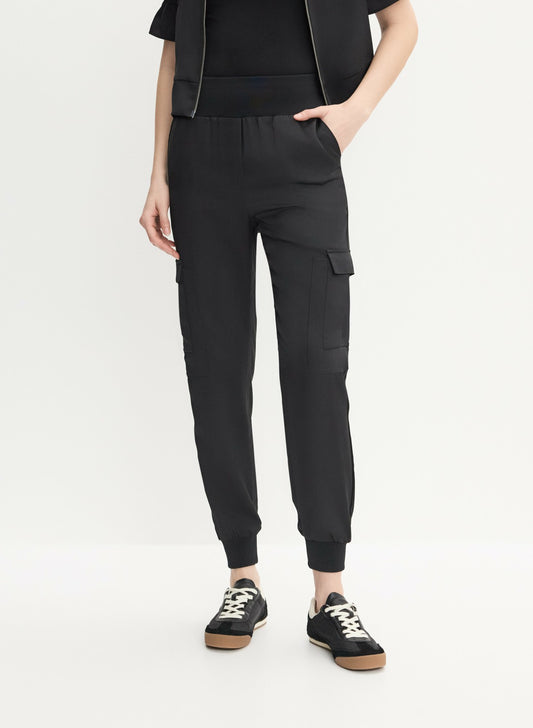 Women Pull-On Cargo Jogger Pants Black | Melanie Lyne