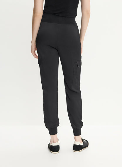 Women Pull-On Cargo Jogger Pants Black | Melanie Lyne