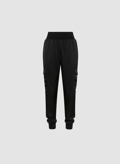 Women Pull-On Cargo Jogger Pants Black | Melanie Lyne