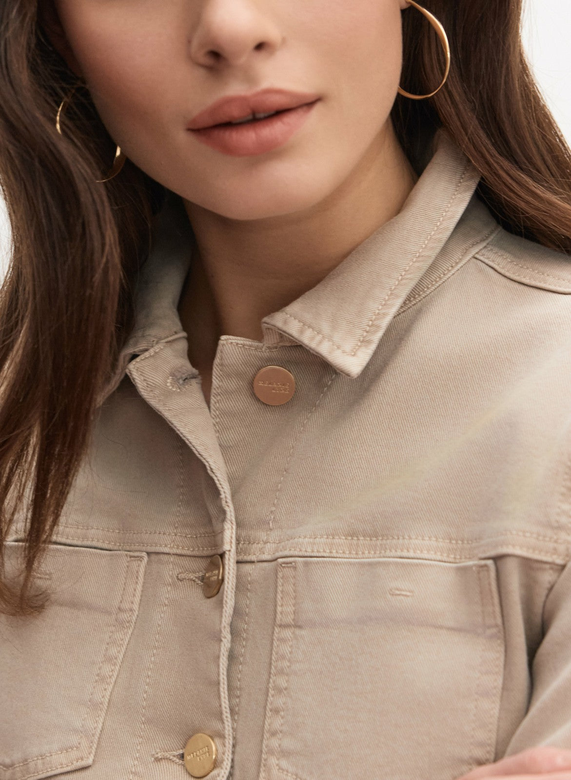 Women Frayed Hem Denim Jacket Oyster | Melanie Lyne