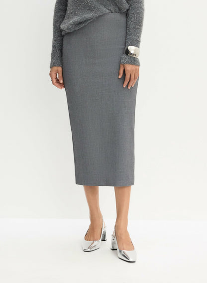 Women Long Pencil Skirt Sky Grey Mix | Melanie Lyne
