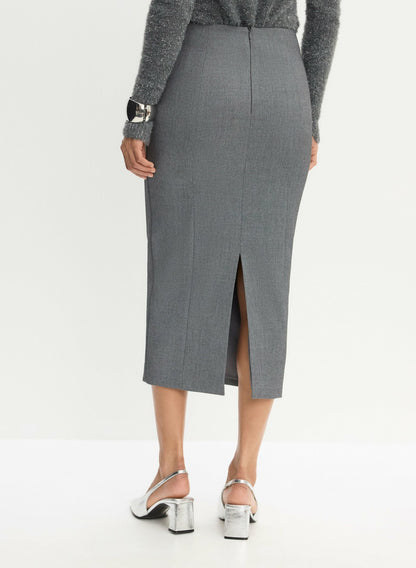 Women Long Pencil Skirt Sky Grey Mix | Melanie Lyne