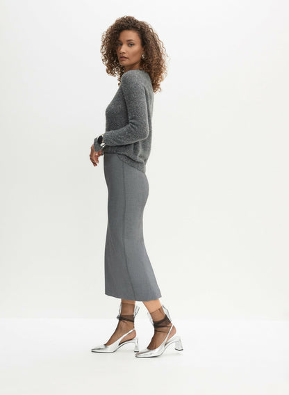 Women Long Pencil Skirt Sky Grey Mix | Melanie Lyne