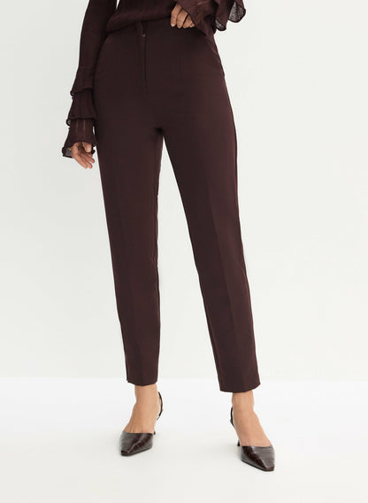 Women Juliette Slim Leg Pants Maroon | Melanie Lyne