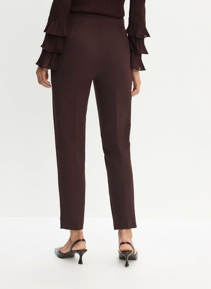 Women Juliette Slim Leg Pants Maroon | Melanie Lyne