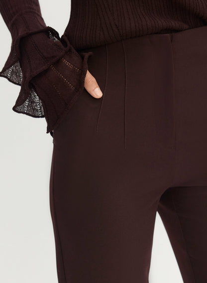 Women Juliette Slim Leg Pants Maroon | Melanie Lyne