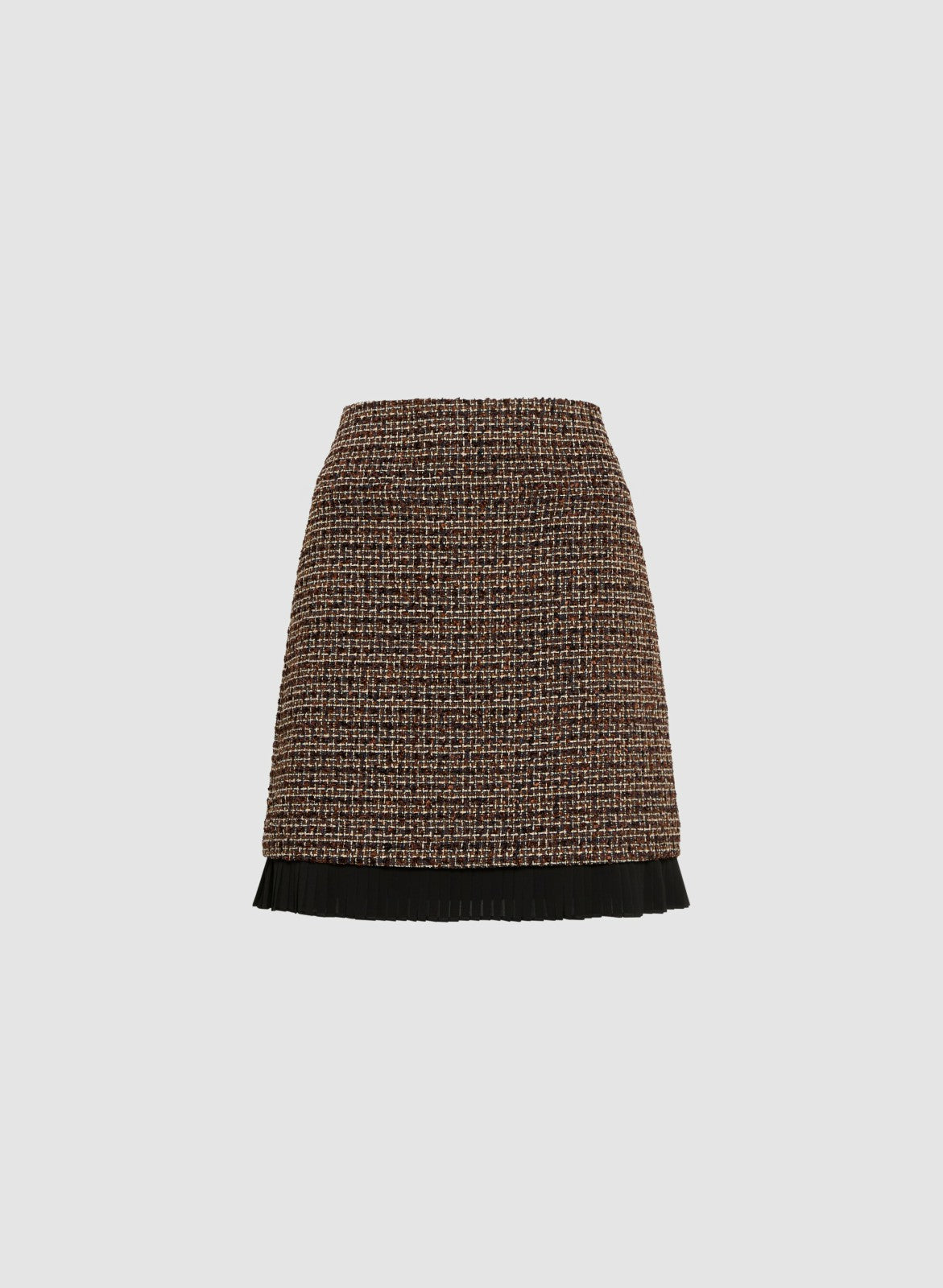 Women Pleated Hem Bouclé Skirt Cognac_blk | Melanie Lyne