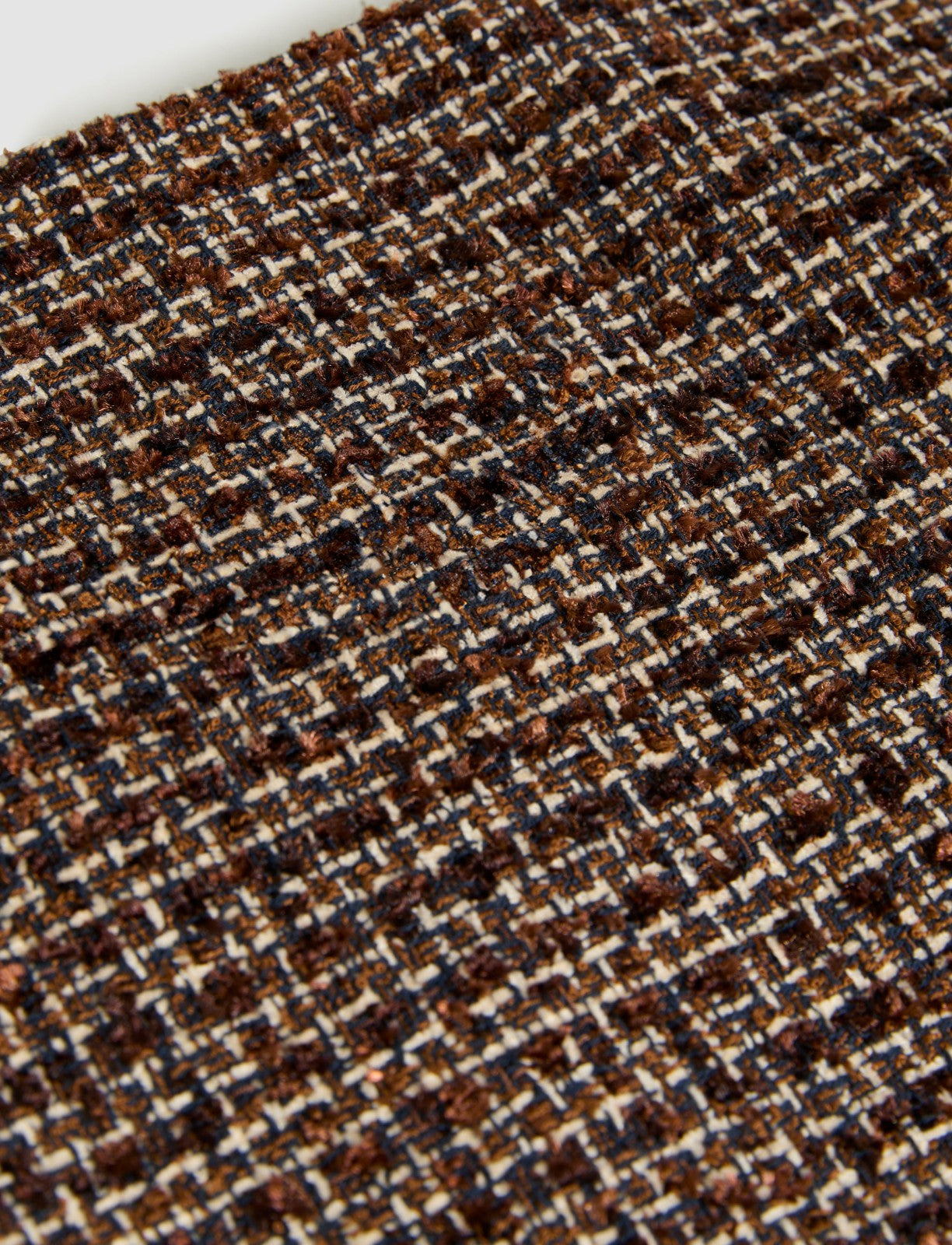 Women Pleated Hem Bouclé Skirt Cognac_blk | Melanie Lyne