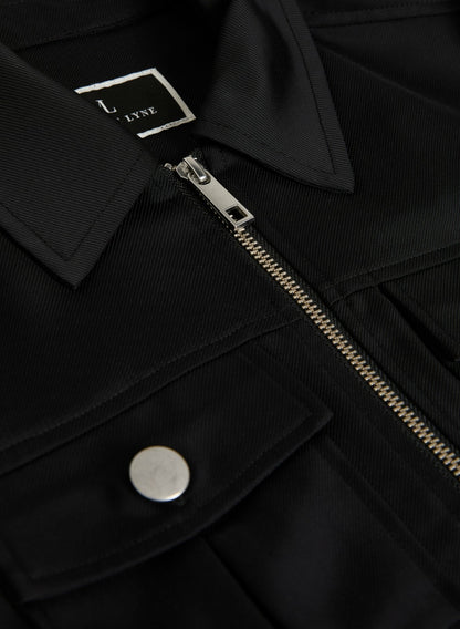 Women Ruffle Short Sleeve Jacket Black | Melanie Lyne