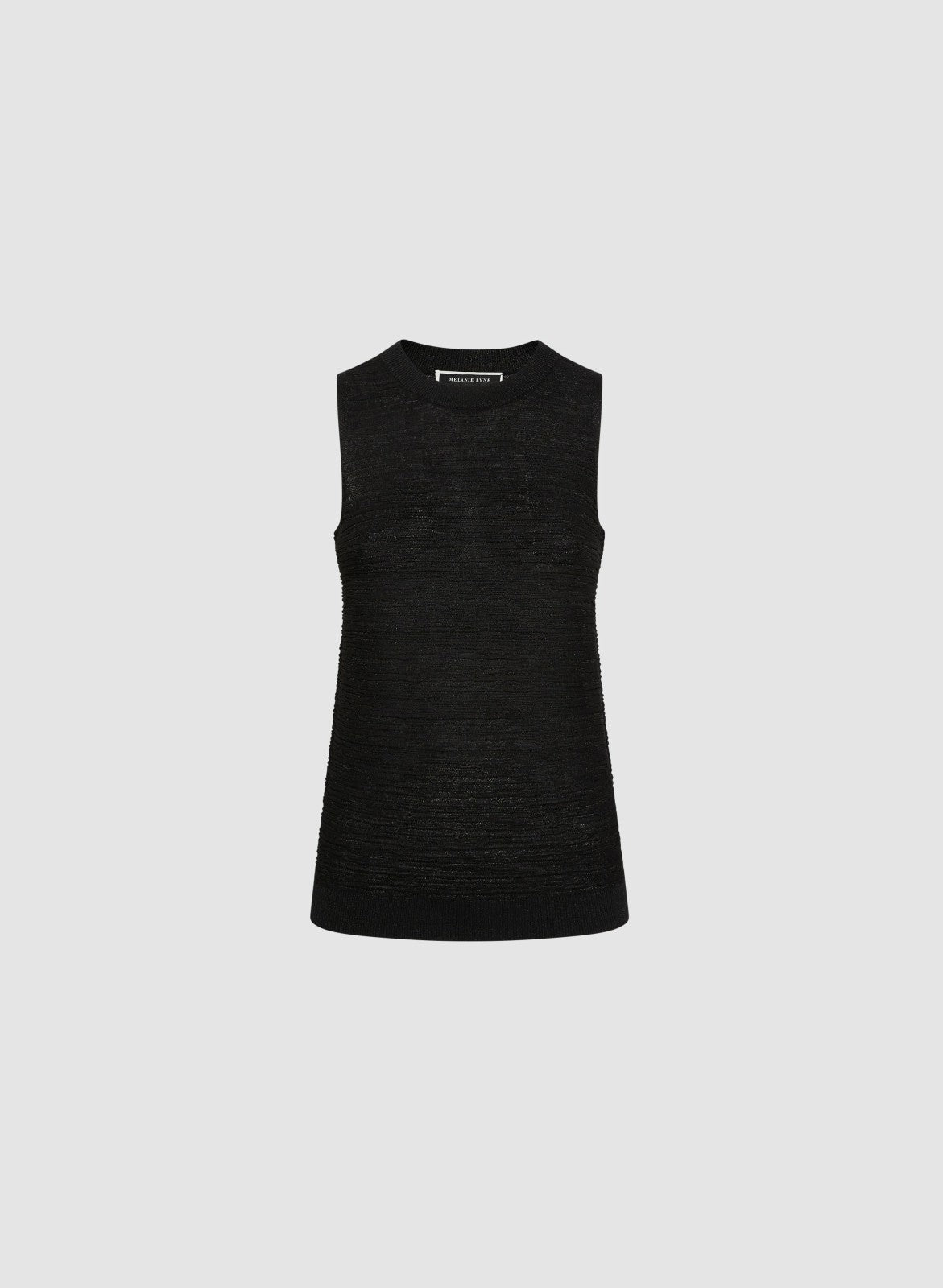 Women Essential Sleeveless Textured Sweater Black | Melanie Lyne