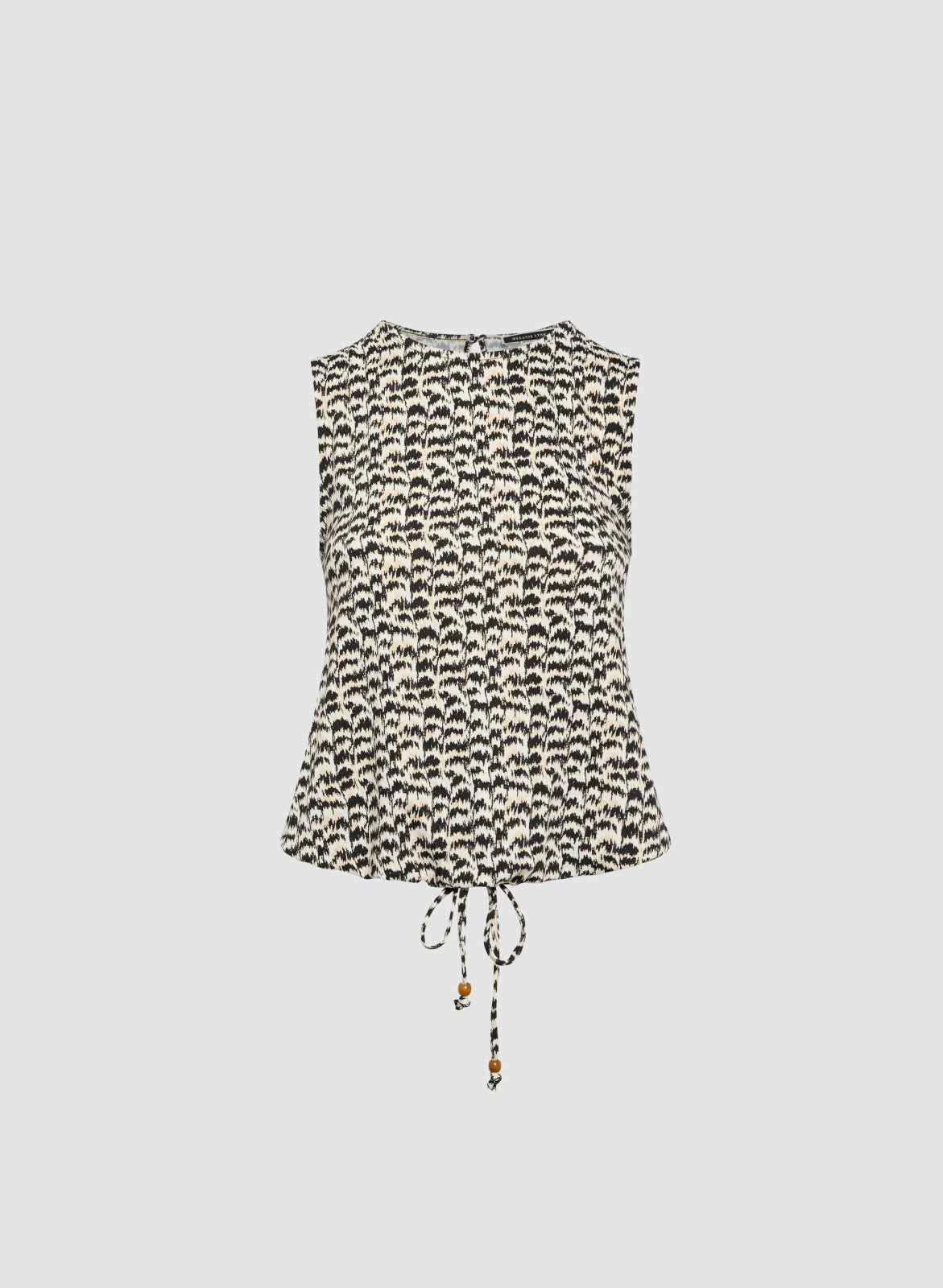 Women Abstract Animal Print Top Black & White | Melanie Lyne