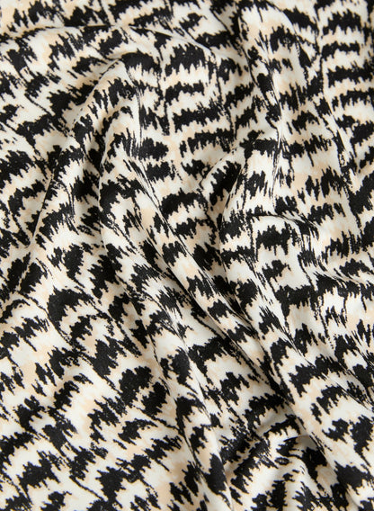 Women Abstract Animal Print Top Black & White | Melanie Lyne