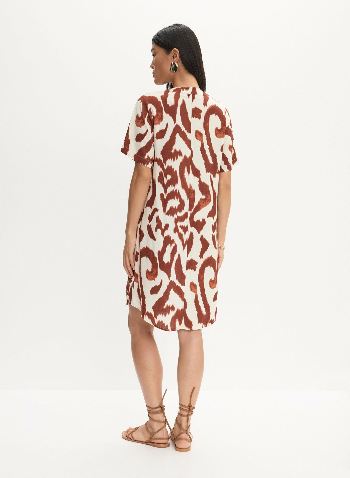 Women Abstract Print Short Dress Tawny | Melanie Lyne