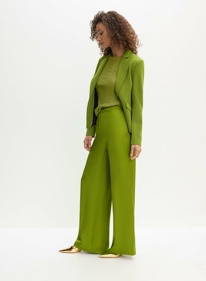 Women Satin Wide Leg Pants Avocado | Melanie Lyne