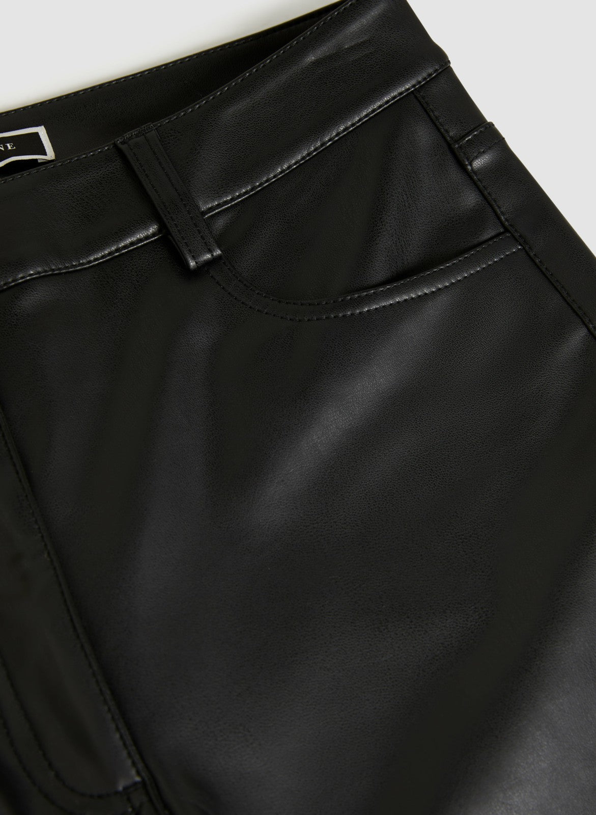 Women Vegan Leather Straight Leg Pants Black | Melanie Lyne