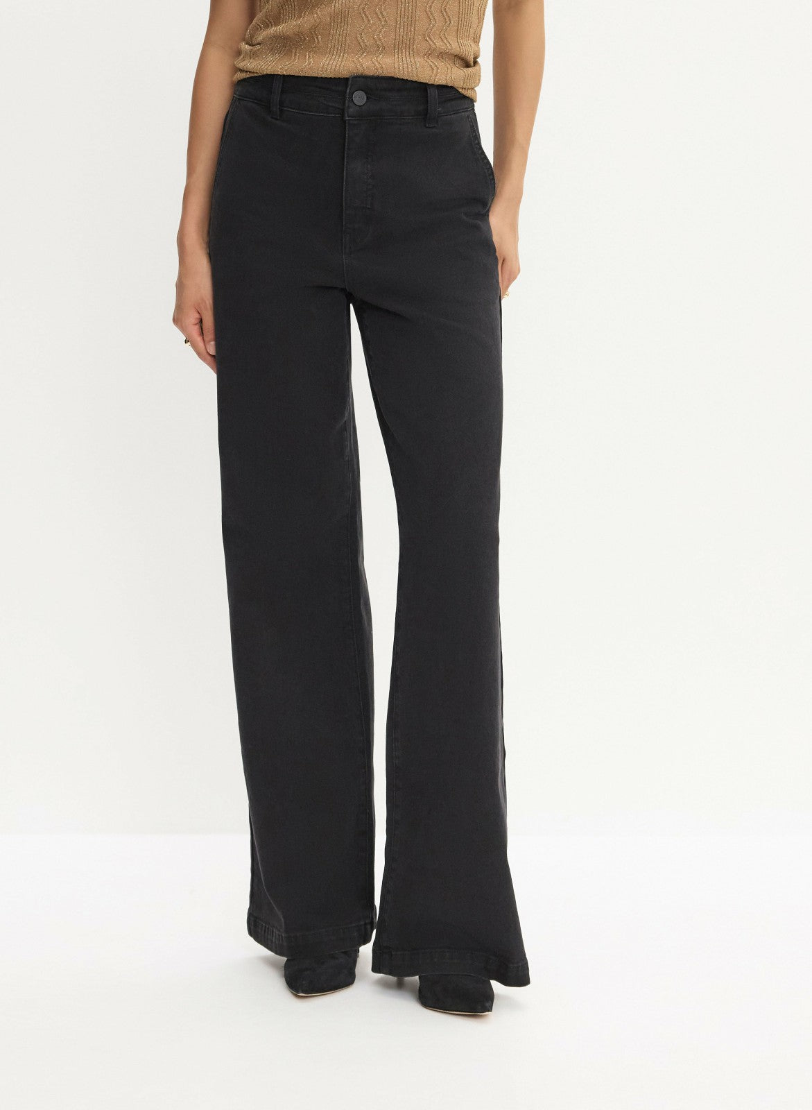 Women Wide Leg Jeans Black | Melanie Lyne