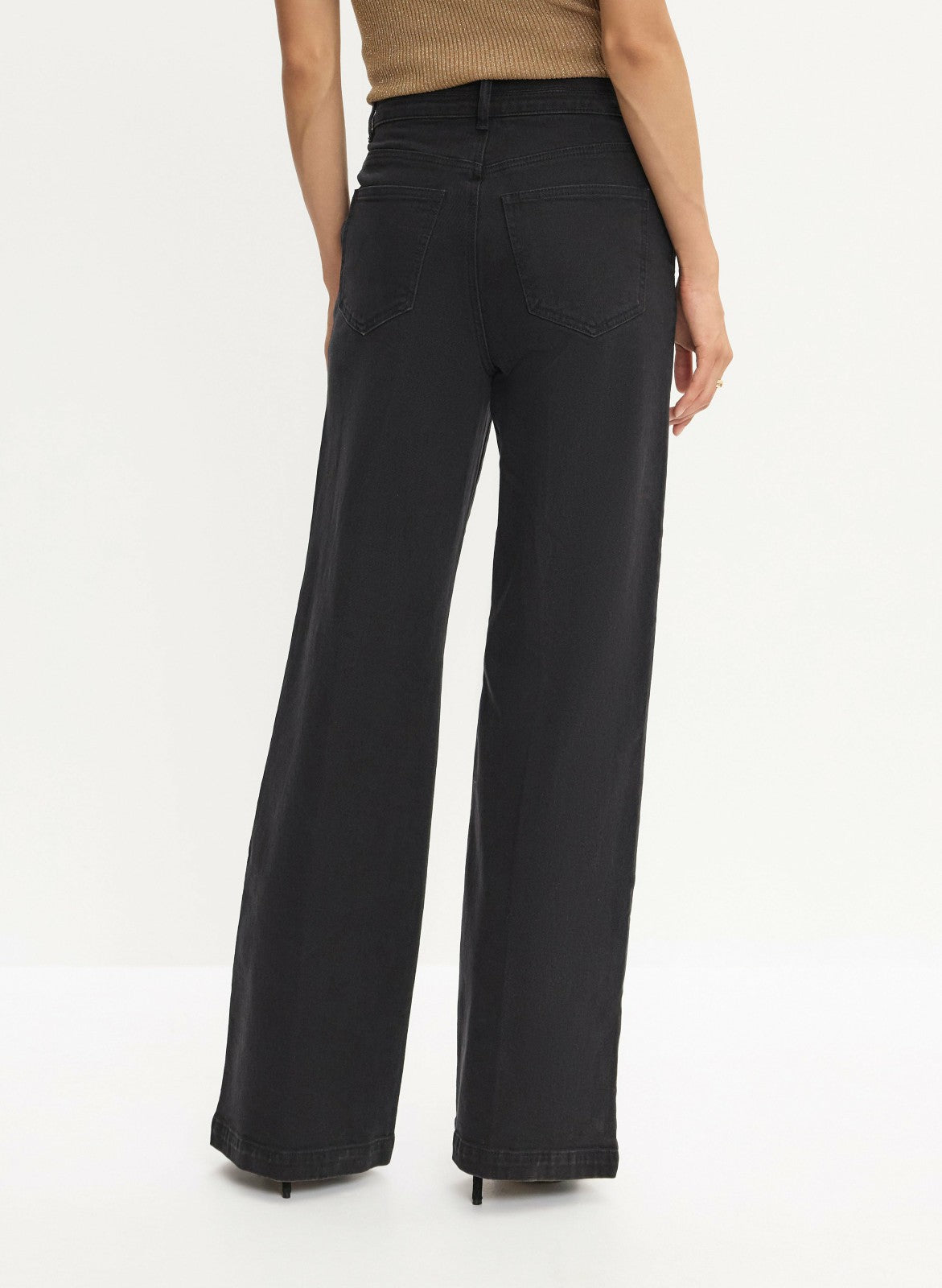 Women Wide Leg Jeans Black | Melanie Lyne