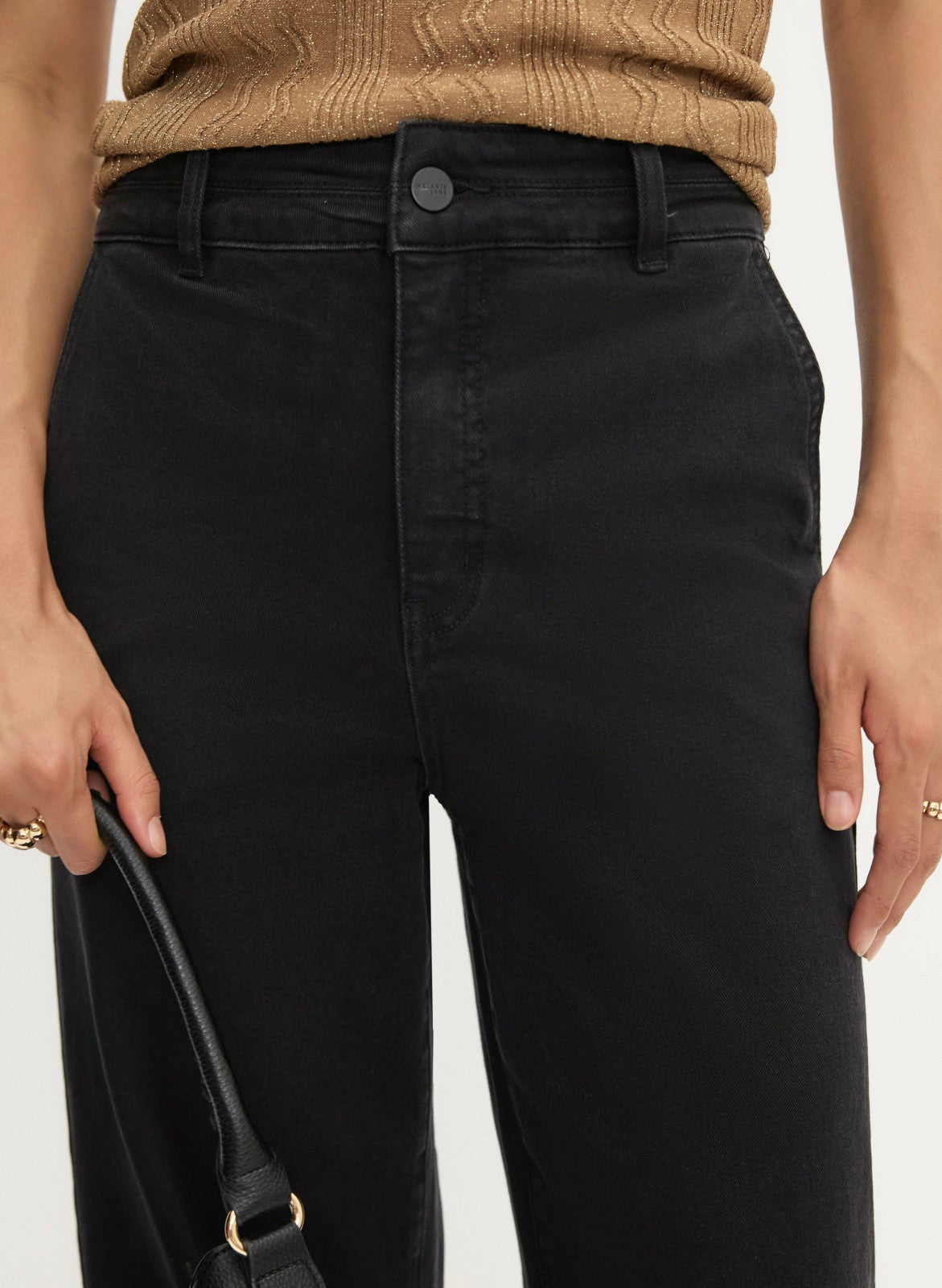 Women Wide Leg Jeans Black | Melanie Lyne