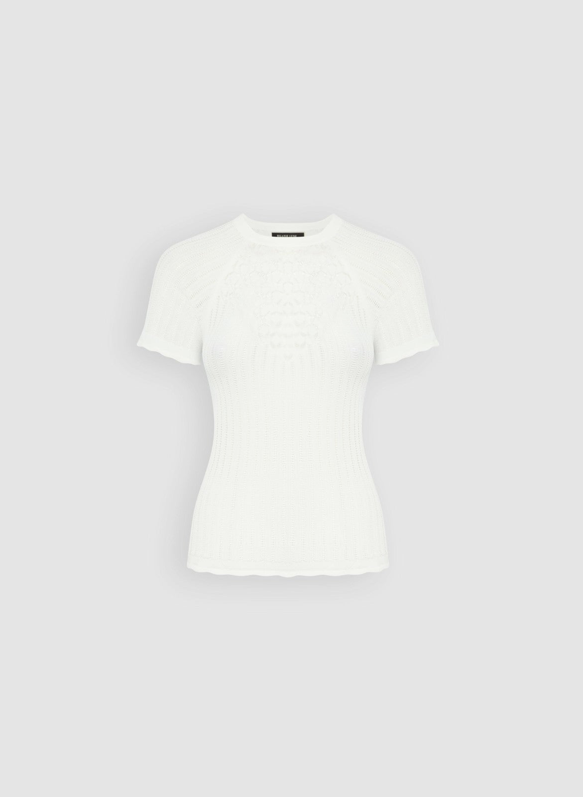 Women Pointelle Knit Pullover Sweater Ivory | Melanie Lyne