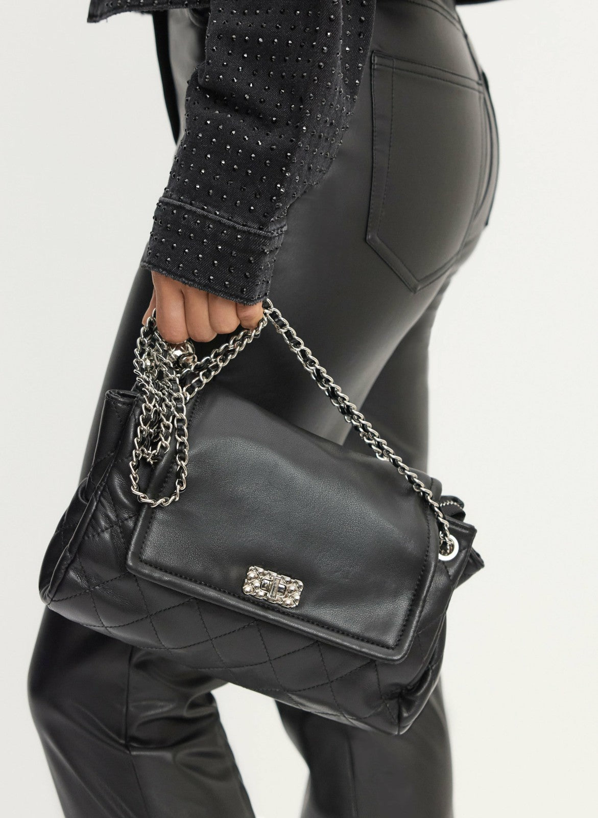 Women Vegan Leather Handbag Black | Melanie Lyne