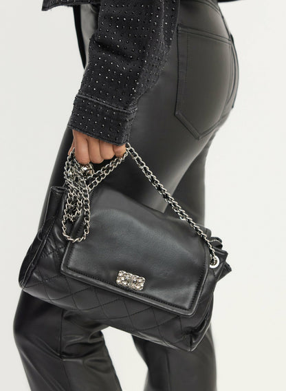 Women Vegan Leather Handbag Black | Melanie Lyne