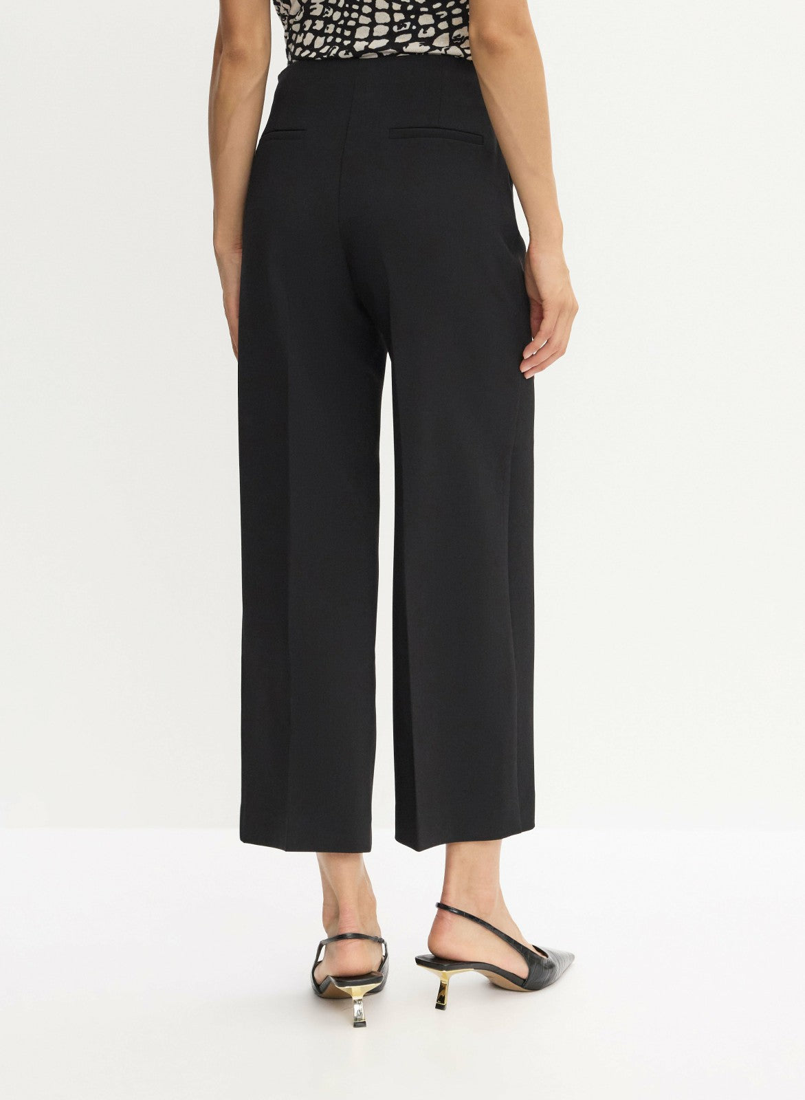 Women Belted Wide Leg Culotte Pants Black | Melanie Lyne