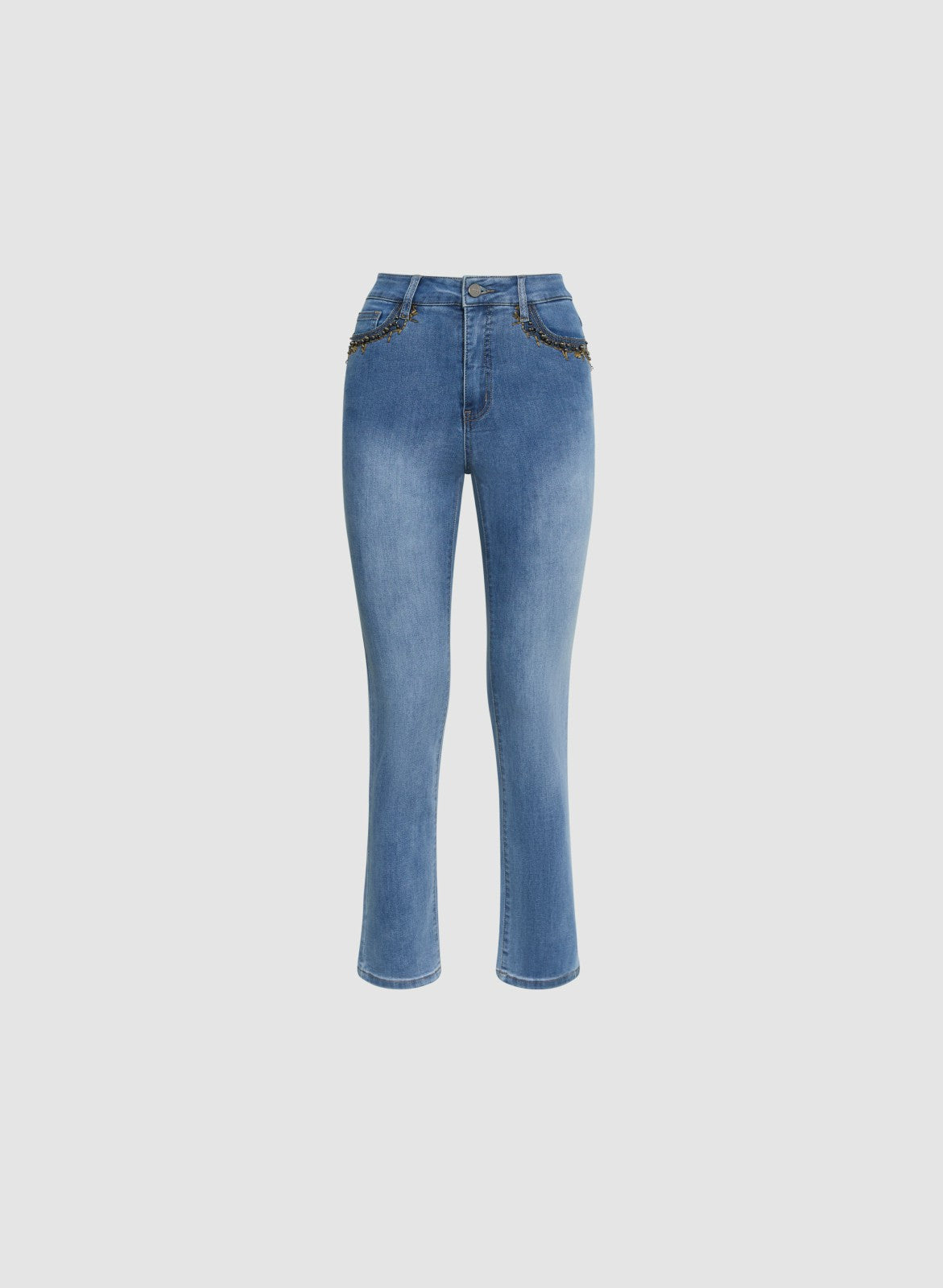 Women Essential Bead Embellished Jeans Dark Blue | Melanie Lyne