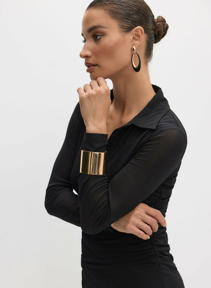 Women Column Shirt Dress Black | Melanie Lyne