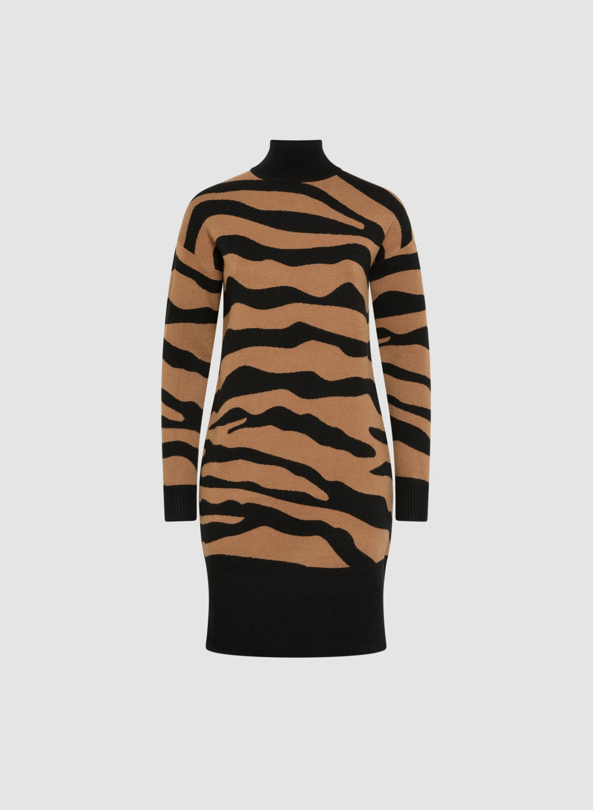 Women Animal Jacquard Knit Dress Brown Pattern | Melanie Lyne